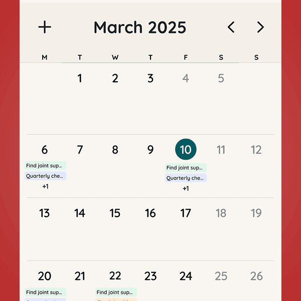 Centralized Care Calendar
